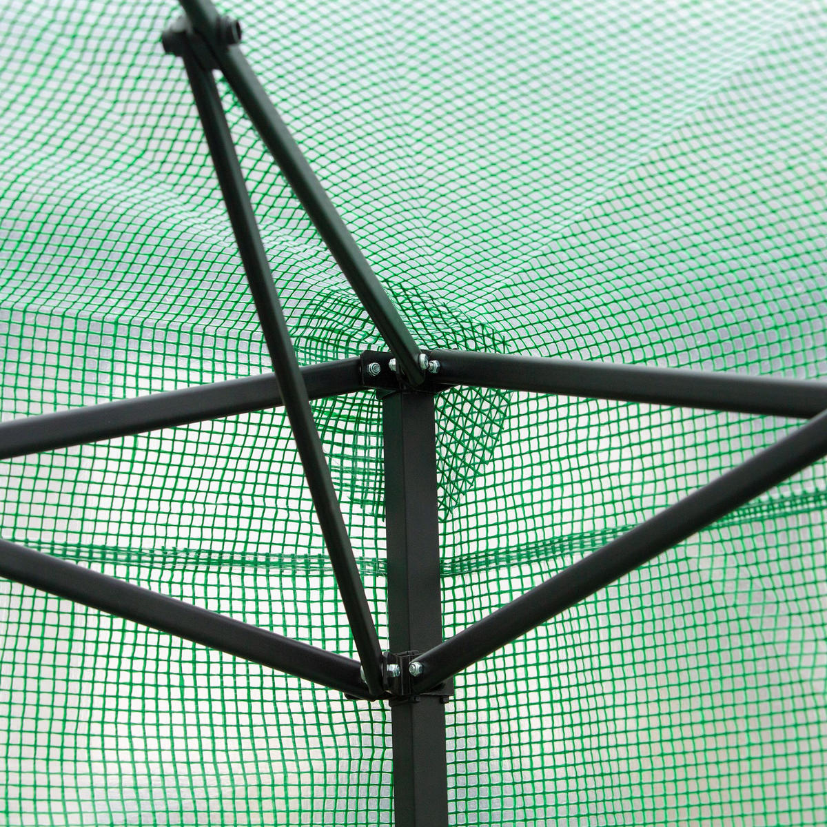 GEWÄCHSHAUS DE-05739 Faltbar, mit Tür & Fenstern zum Aufrollen Dunkelgrün - Grün, Kunststoff/Metall (178/240/238cm) - ComfortXL