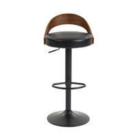BARHOCKER 2er-Set Schwarz mit PU-Leder, 360° drehbar & höhenverstellbar - Schwarz, Leder (42.5/77/42cm) - PANGIVO