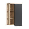 BADSCHRANK Karen Anthrazit 50 x 75 cm mit Tür und offenen Fächern - Anthrazit, Holzwerkstoff (50/75/20cm) - Vicco