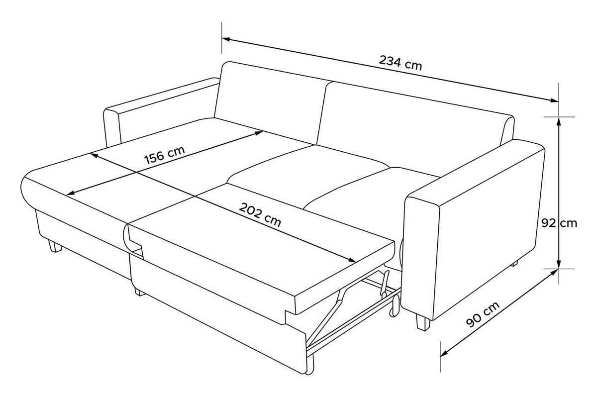ECKSCHLAFSOFA EGRET Links mit Bettkasten, Cord-Stoff, hellgrau - Hellgrau, Textil (234/90cm) - KONSIMO®