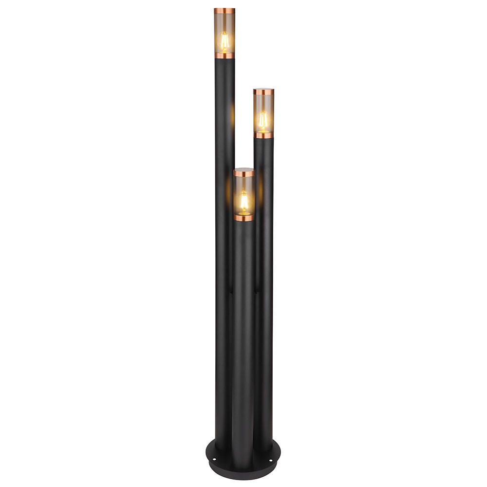 RGB LED STEHLEUCHTE Edelstahl Schwarz - Schwarz, Metall (28/28/170cm) - Globo Lighting