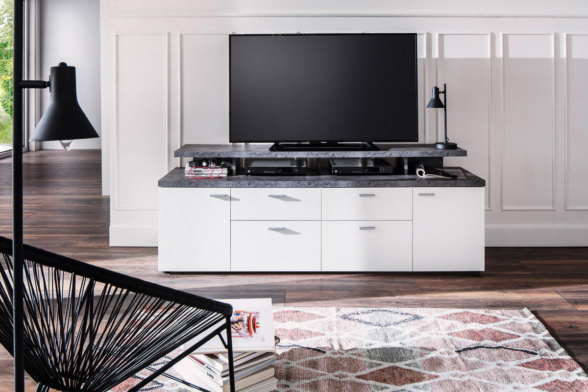 TV-ELEMENT Weiß - Weiß, Holzwerkstoff (180/66/47cm) - ebuy24