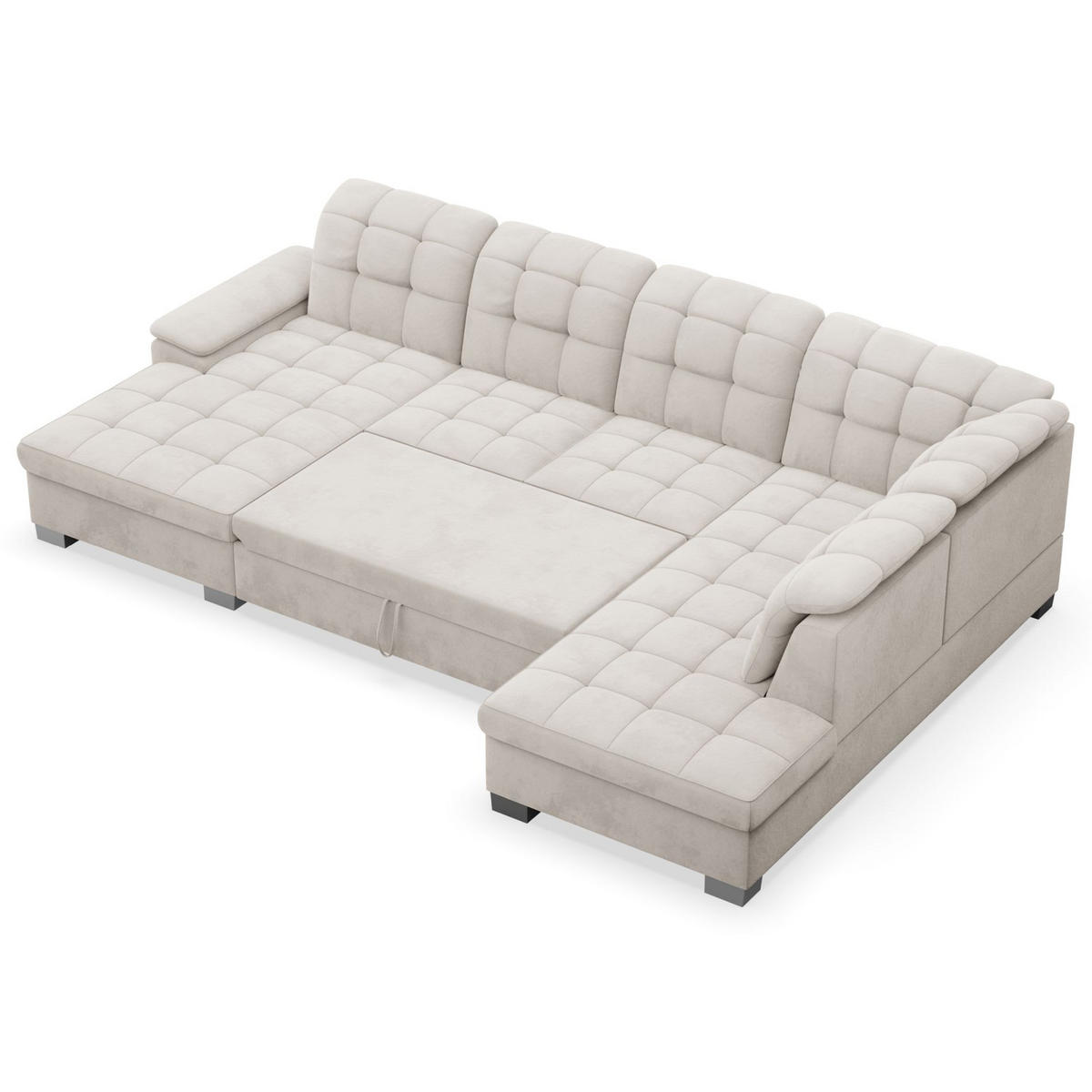WOHNLANDSCHAFT Jamaal Taupe Velours linksseitig - Taupe/Schwarz, Textil (330/106/212cm) - Selsey
