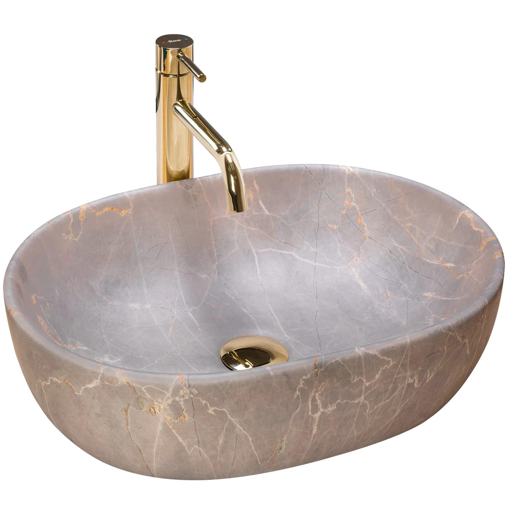 AUFSATZWASCHBECKEN LARA BEIGE 48,5/35/13,5 cm - Beige, Keramik (48.5/13.5/35cm) - REA