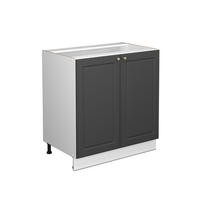 SPÜLENUNTERSCHRANK Fame-Line Anthrazit-Gold 80 cm mit Regal, ohne AP - Anthrazit/Weiß, Holzwerkstoff (80/82/51.6cm) - Vicco
