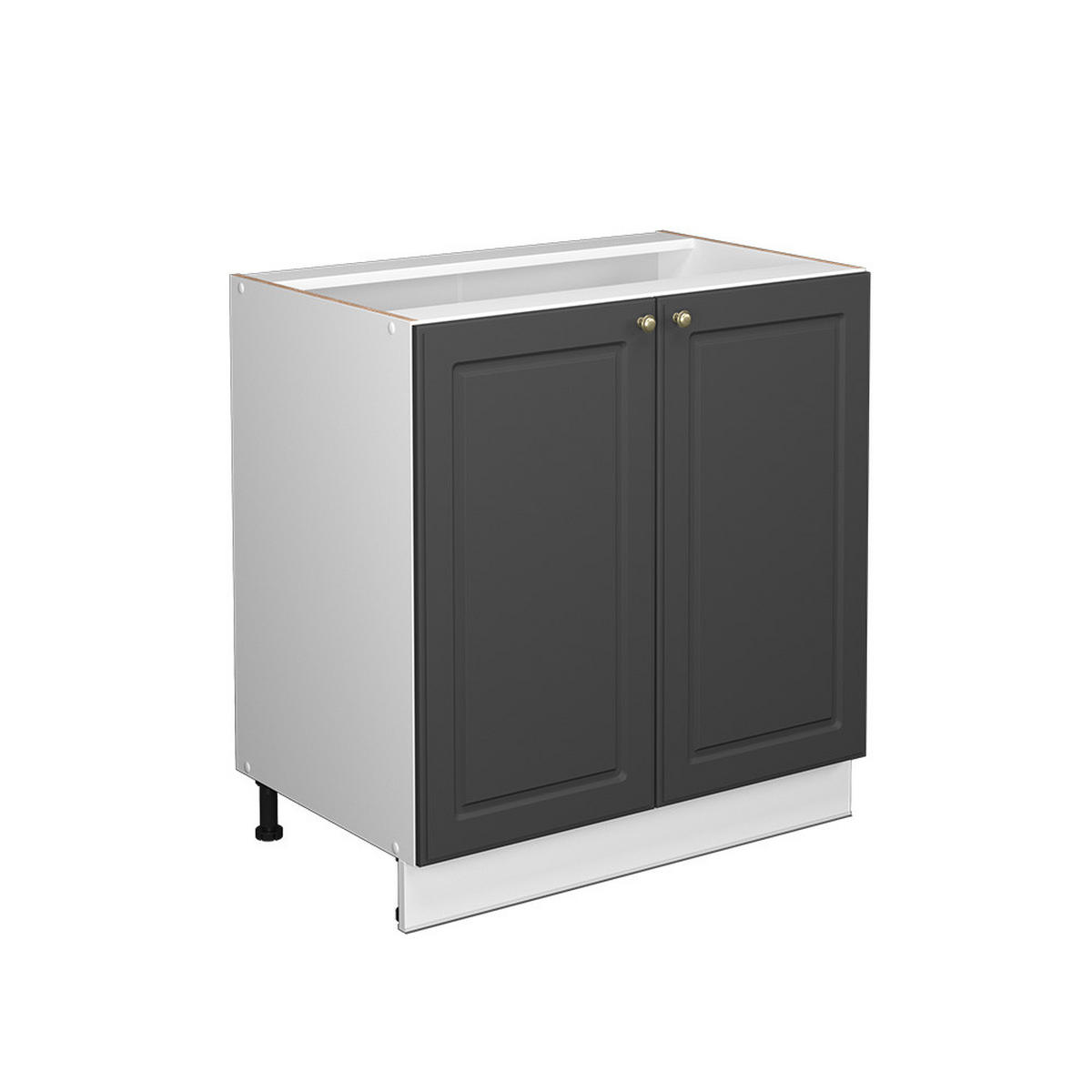 SPÜLENUNTERSCHRANK Fame-Line Anthrazit-Gold 80 cm mit Regal, ohne AP - Anthrazit/Weiß, Holzwerkstoff (80/82/51.6cm) - Vicco