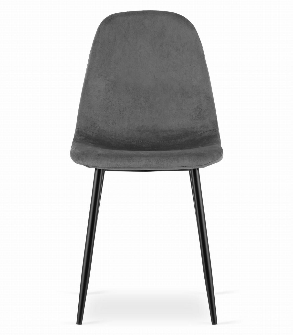 STUHL VERNAZZA 6-er Set, Grau Samtstoff - Anthrazit, Textil/Metall (45/88/51cm) - Komodee