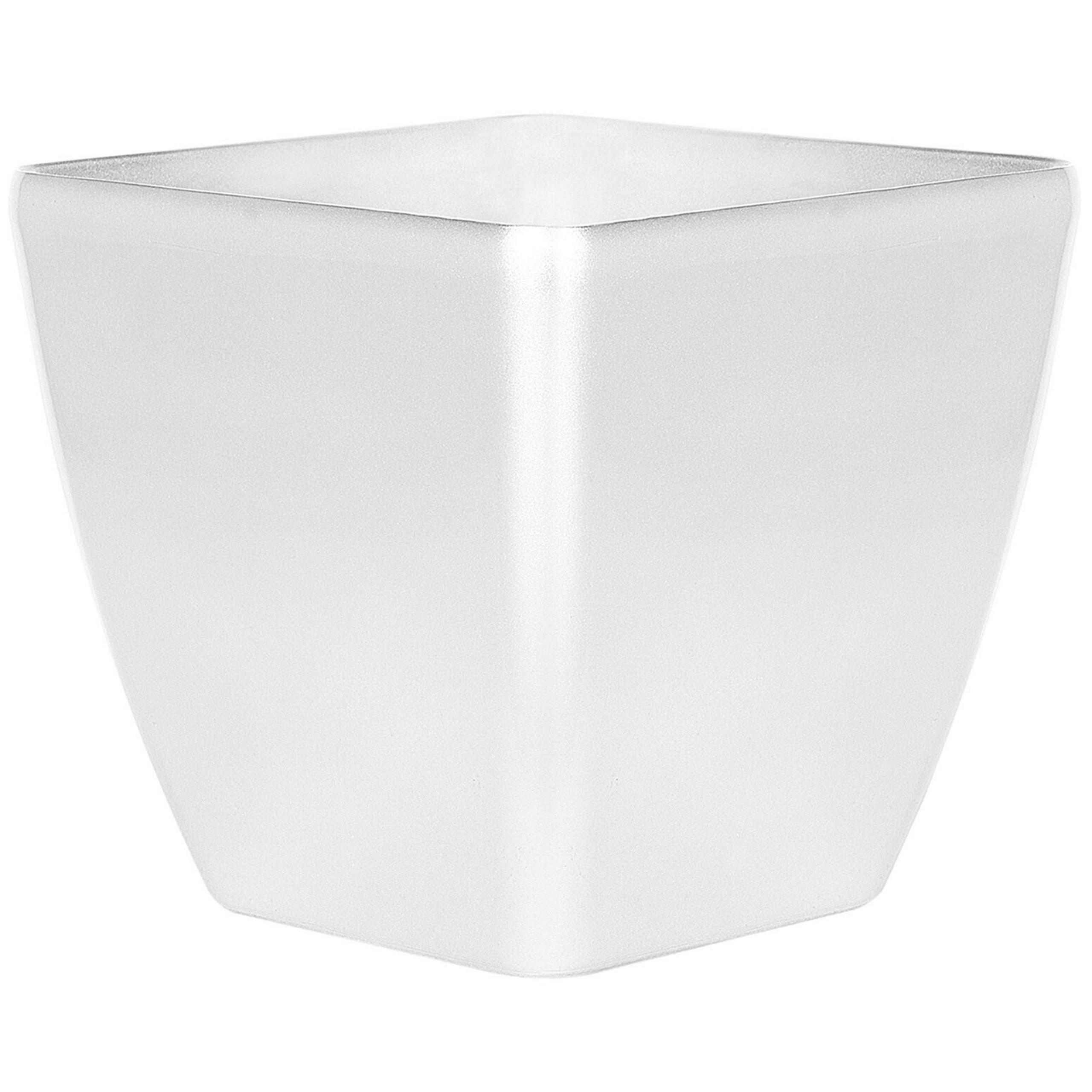 BLUMENTOPFSILBERQUADRATISCH 42/42/41cm Astras - Silberfarben, Stein (41cm) - Beliani