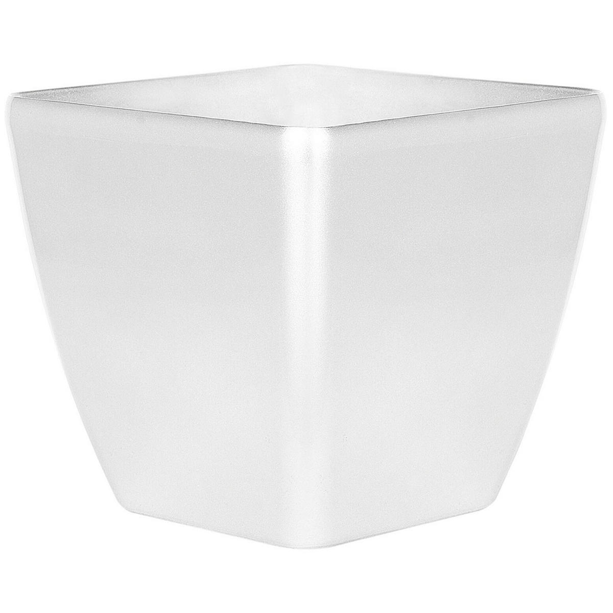 BLUMENTOPFSILBERQUADRATISCH 42/42/41cm Astras - Silberfarben, Stein (41cm) - Beliani