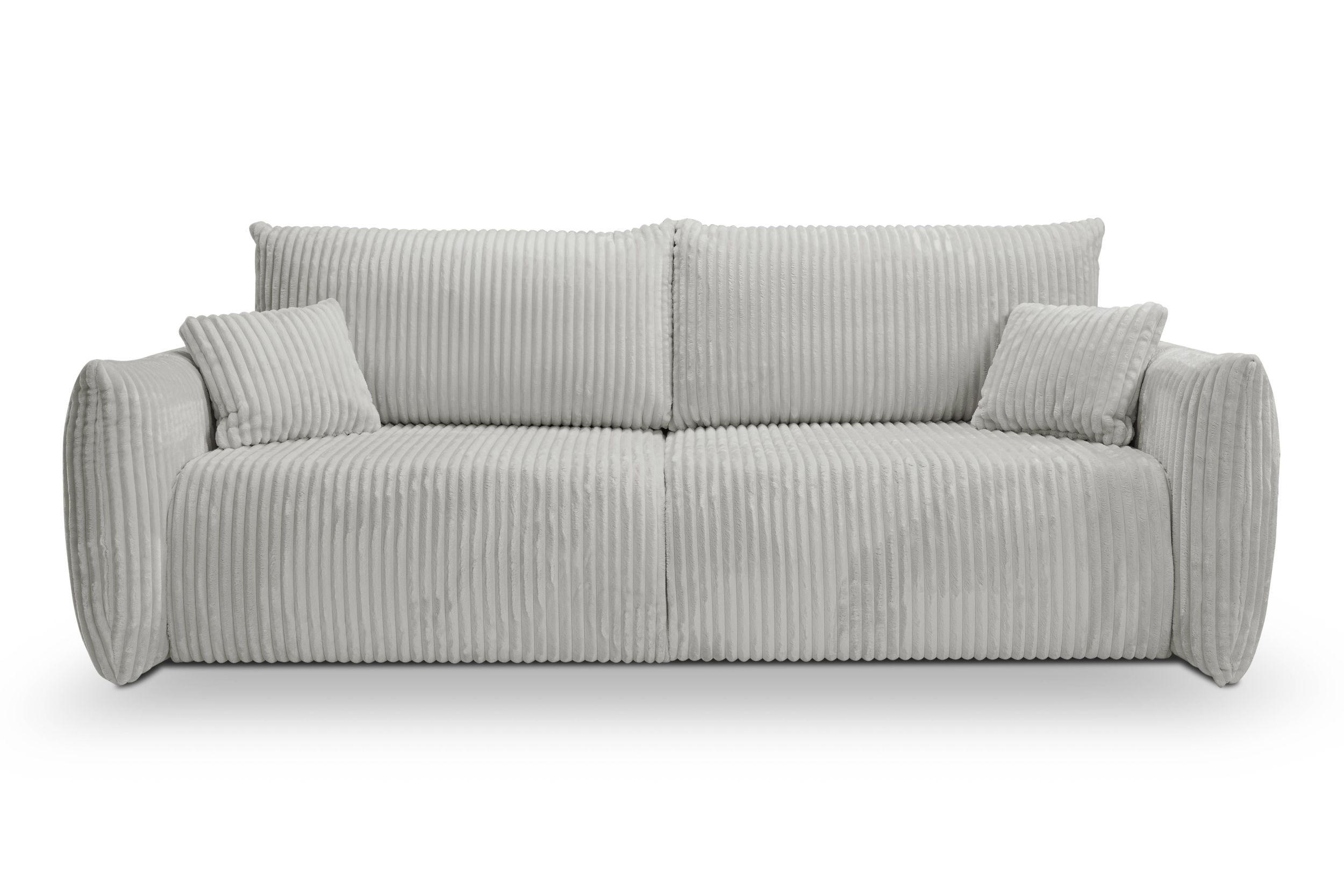 SOFA Hallora - Grau (Tilia 83) - Hellgrau, Holzwerkstoff (240/88/108cm) - Möblo