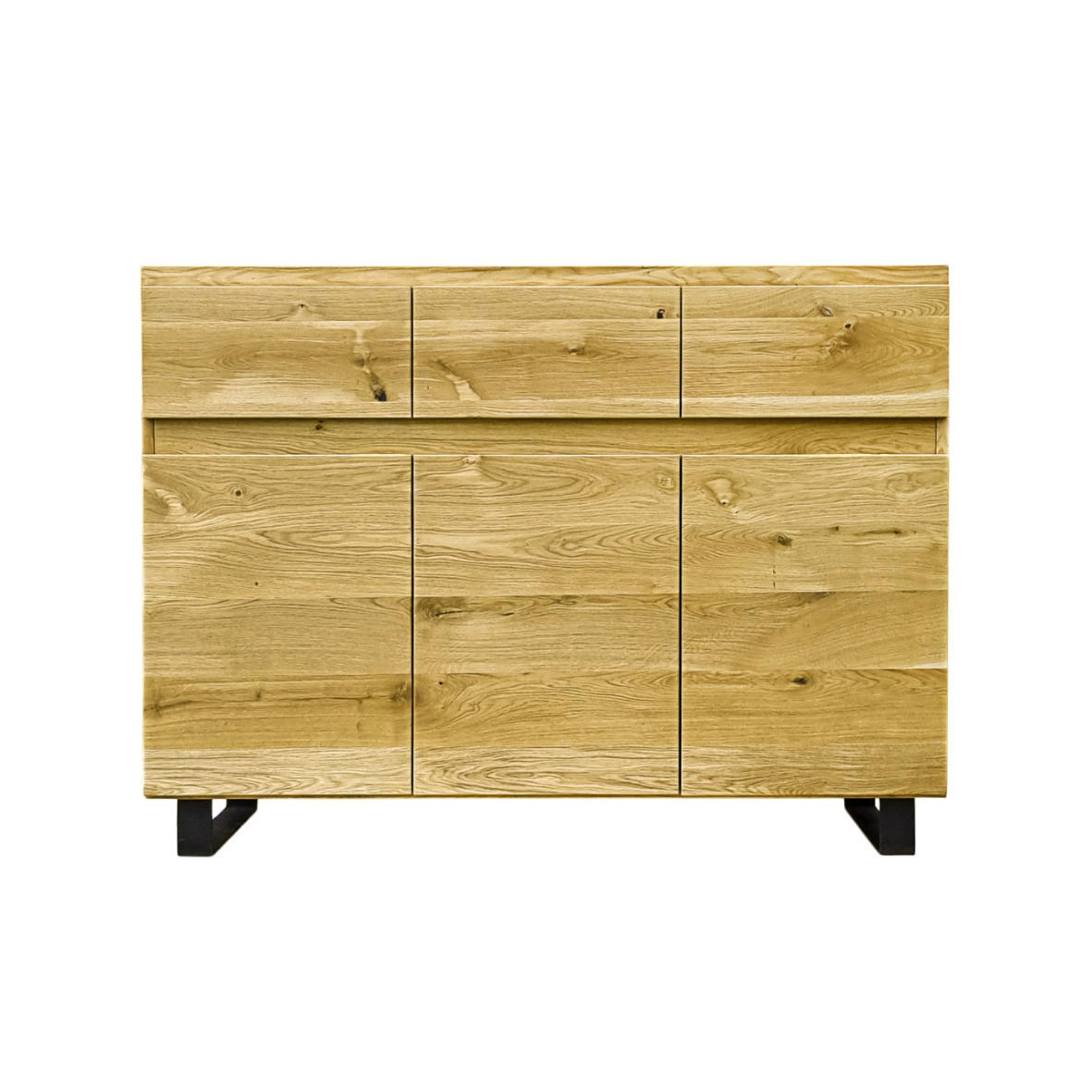 KOMMODE aus Massivholz und Metall DELIO - Eichefarben, Holz (135/100/45cm) - Rawood Furniture