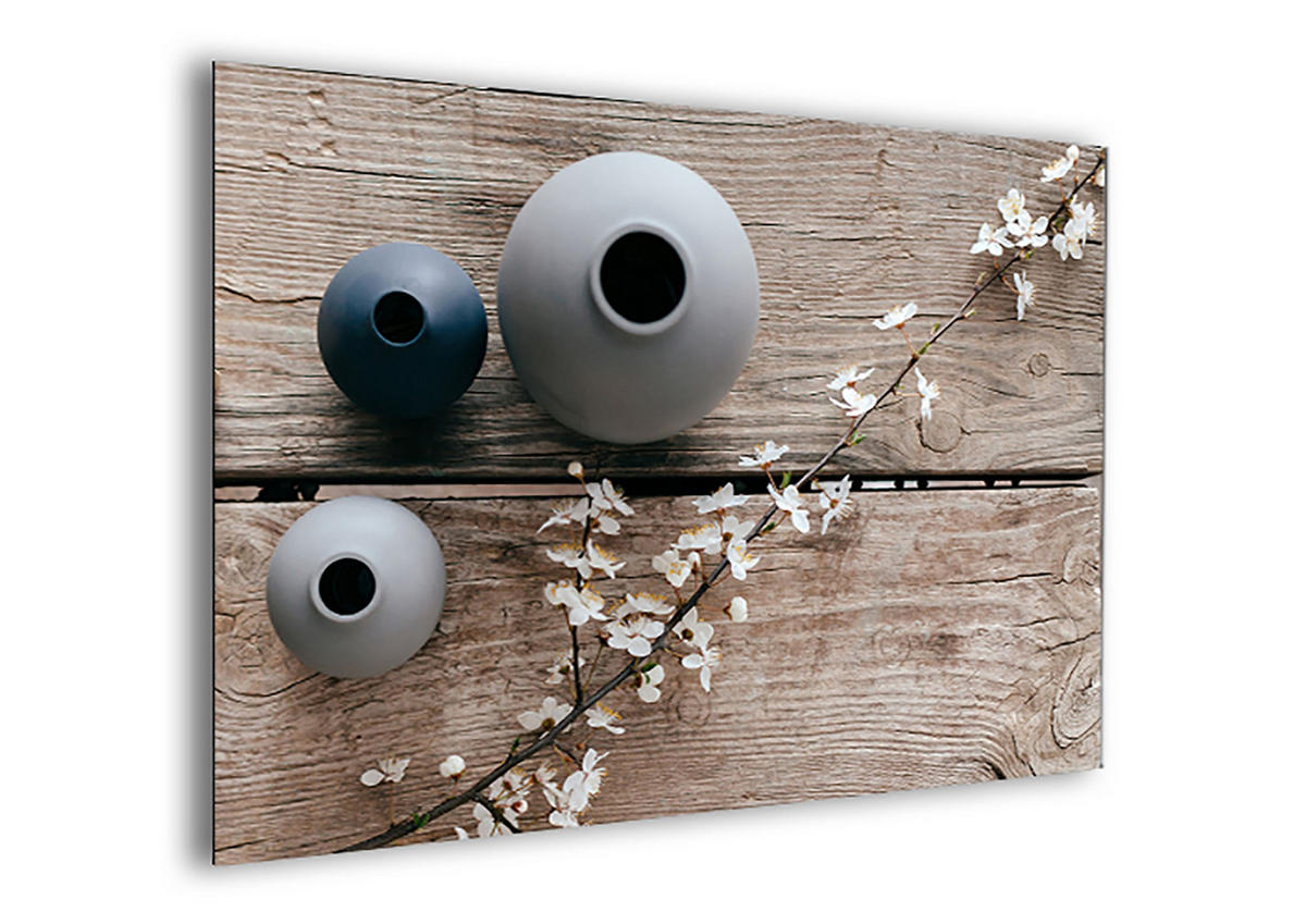 BILD 30x20 cm Japandi Vasen Beige Braun - Beige, Holzwerkstoff (30/20/2cm) - artissimo