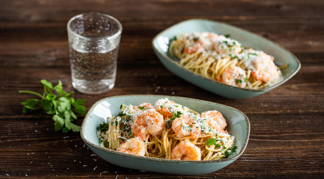 XXXLecker_spaghetti_mit_scampi_in_weissweinsosse