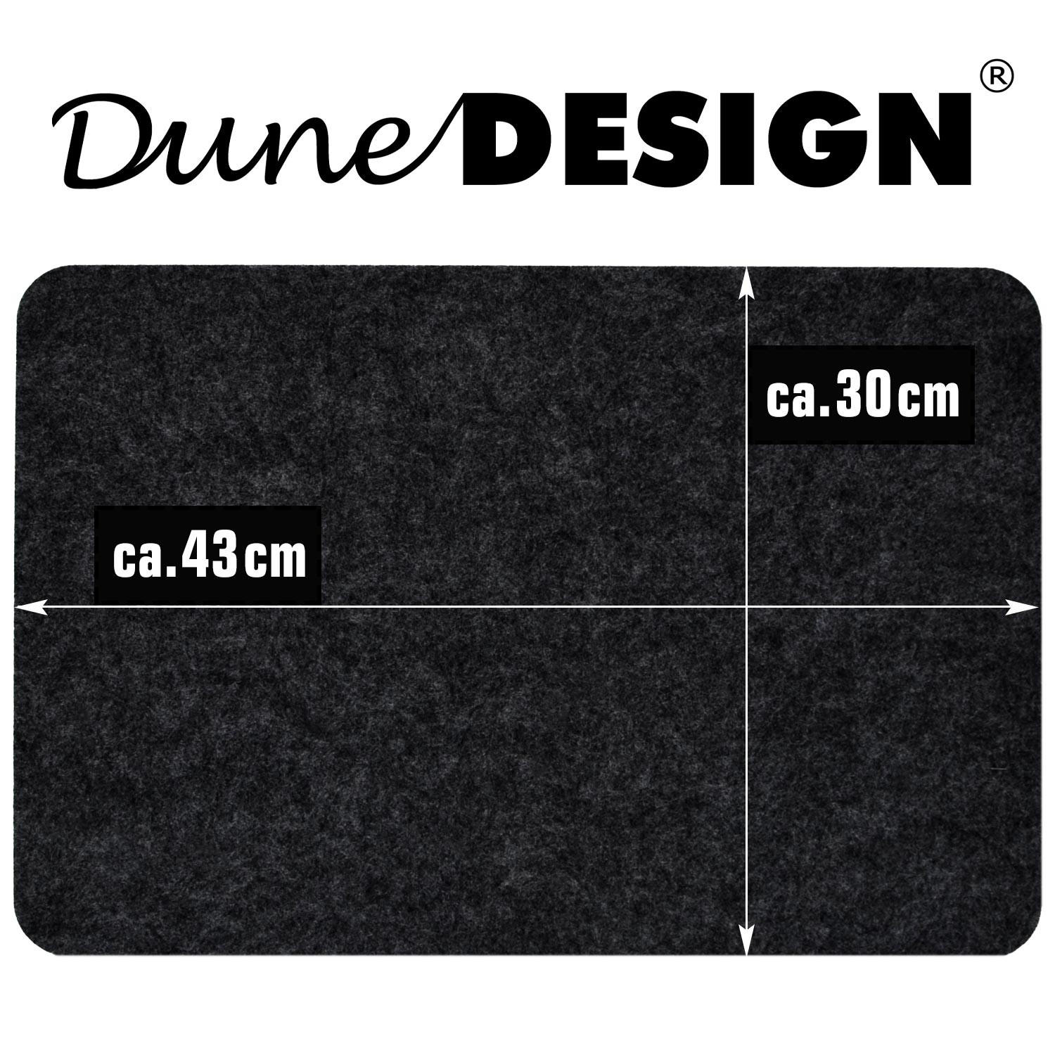 TISCHSET aus Filz, 12er Set 43/30 cm Anthrazit - Anthrazit, Kunststoff (43/30/1cm) - Dunedesign