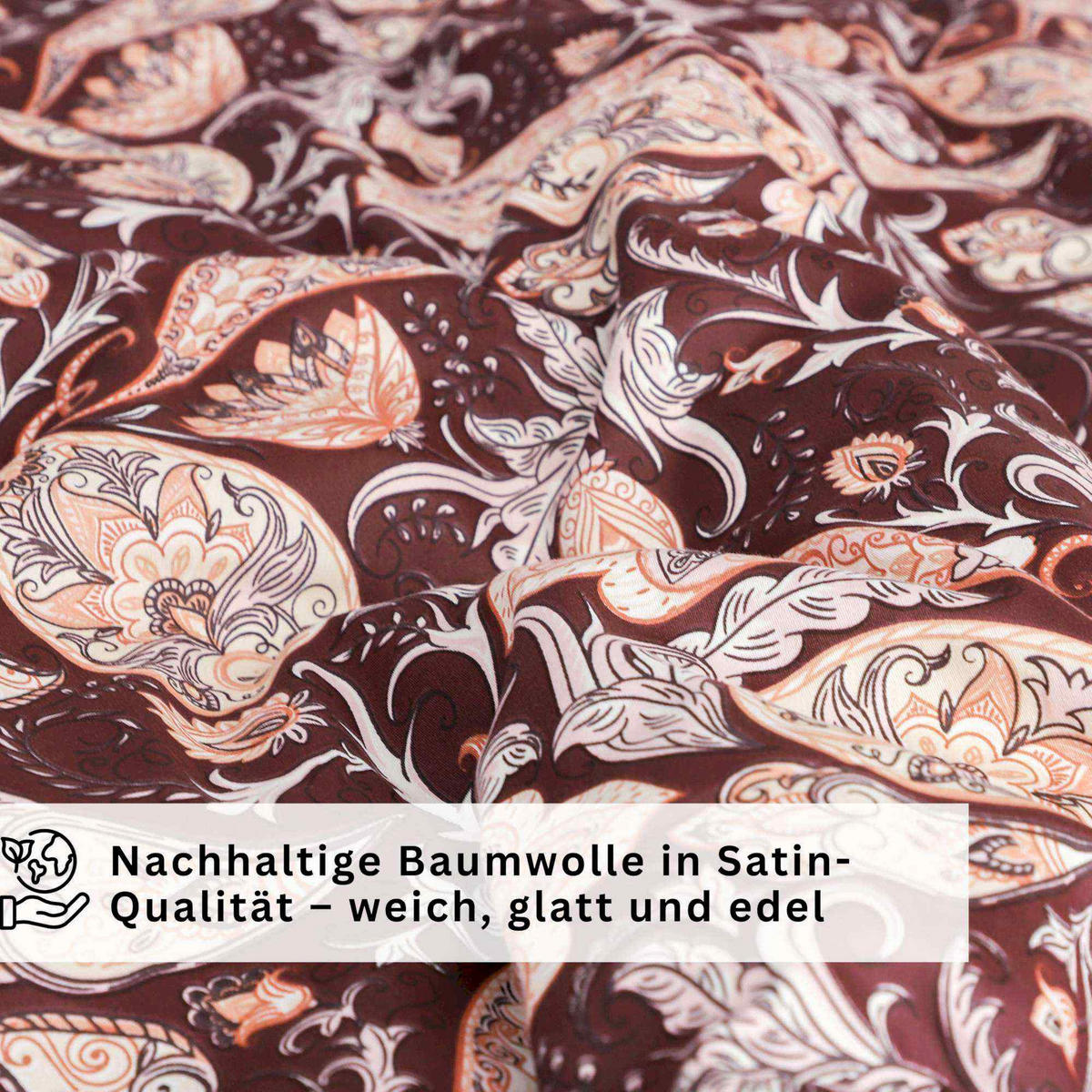 SATIN BETTWÄSCHE SALMLO - Rot, Textil (140/200cm) - Esprit