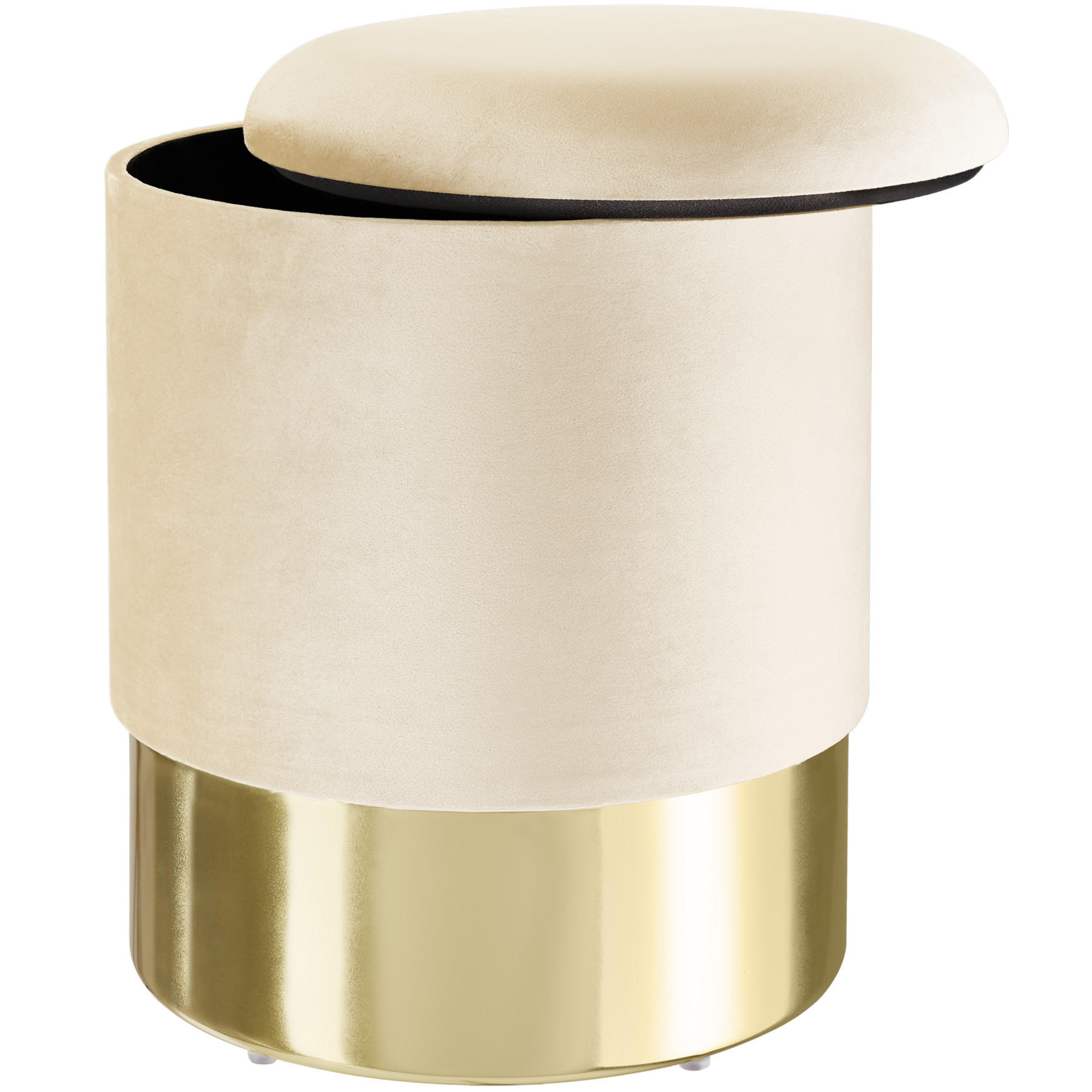 SITZHOCKER mit Stauraum Sarina,36 x 44,5 cm,creme - Creme, Holz (36/44.5/36cm) - tectake