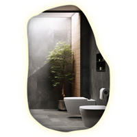 LED-SPIEGEL 70x45,5 cm Asymmetrisch Neutralweiß 4000K - Transparent, Glas (45.4/70/0.4cm) - Wallfluent