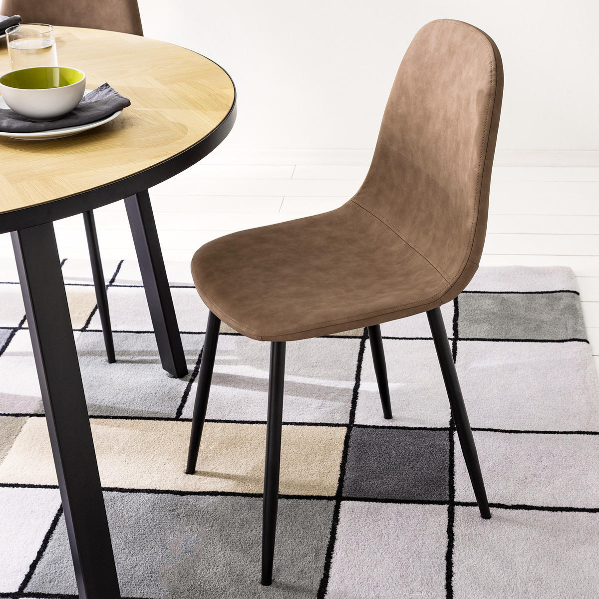 POLSTERSTUHL - Metall / Kunstleder - Braun, Kunststoff/Metall (44/87/53cm) - home24