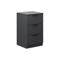 NACHTTISCH Fino Schwarz 37.6 x 61.8 cm mit 3 Schubladen - Schwarz, Holzwerkstoff (37.6/61.8/35cm) - Vicco