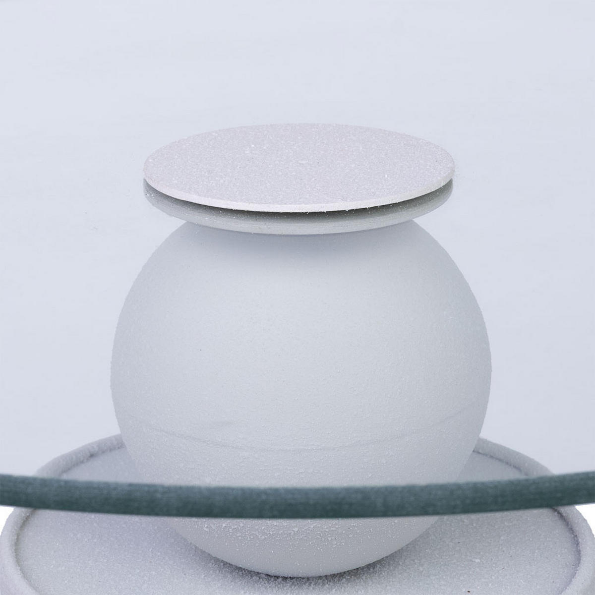 TISCH aus Metall und Glas, 45x49cm - Weiß, Metall (45/45/49cm) - Wanderlust