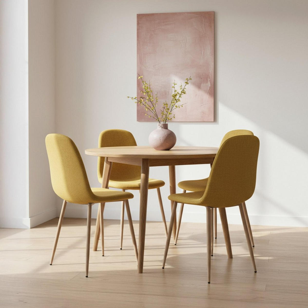 ESSZIMMERSTUHL Ellis Senf / Gelb 43 cm x 87 cm - Dunkelgelb, Textil (43/87/54cm) - Klast Home