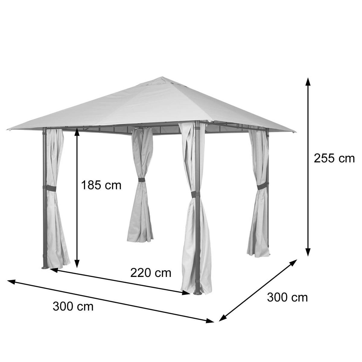 PERGOLA 255x300x300cm Seitenwand Anthrazit - Anthrazit, Metall (300/255/300cm) - BERLINLODGE