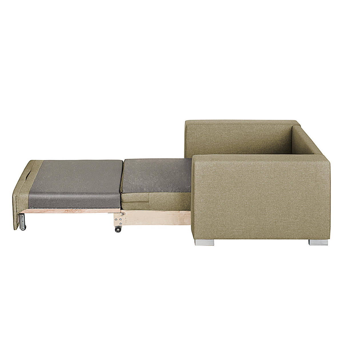 SCHLAFSESSEL - Beige/Silberfarben, Textil (110/90/90cm) - home24