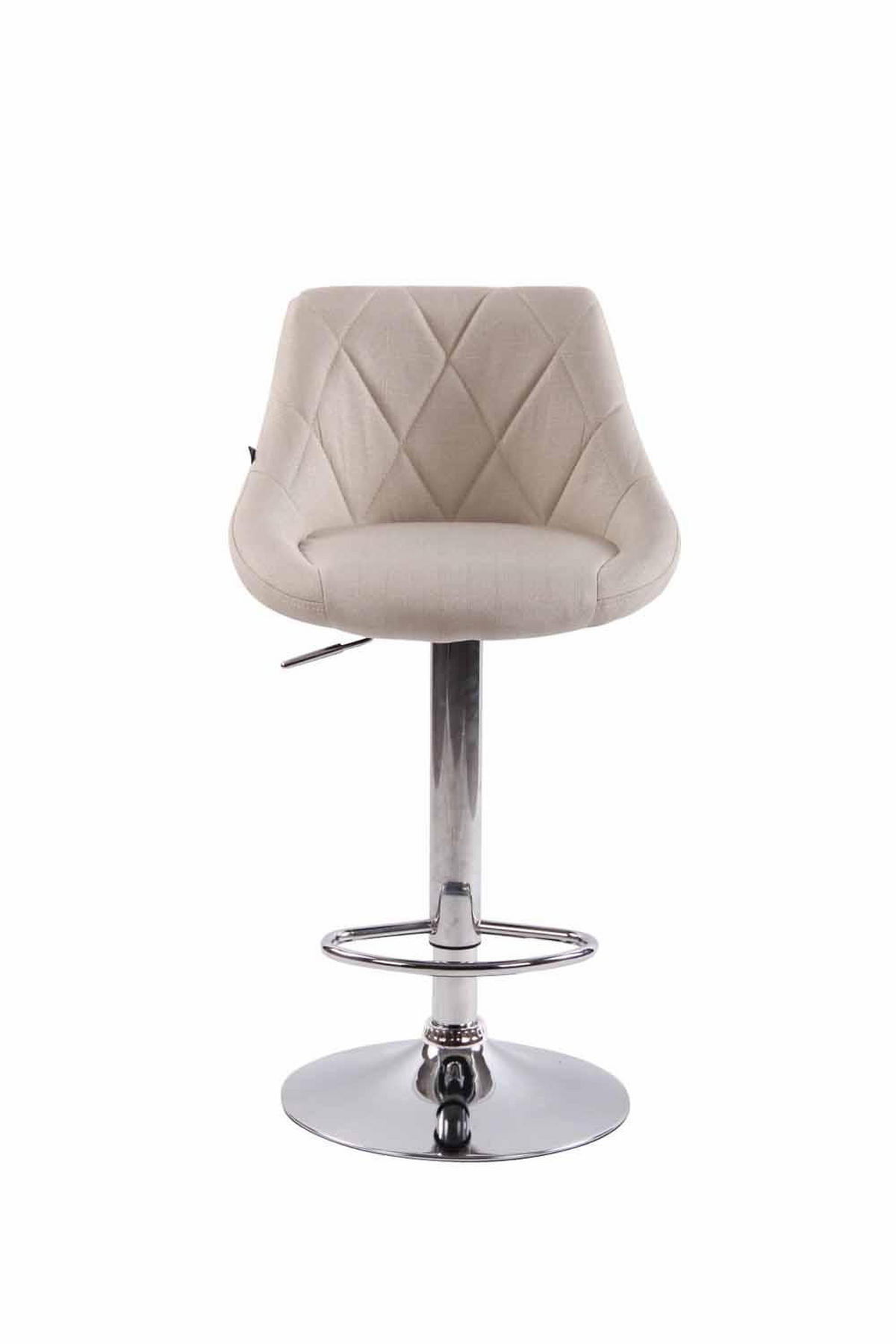 BARHOCKER 2er Set Stoff creme - Chromfarben/Creme, Textil/Metall (46/83/49cm) - CLP