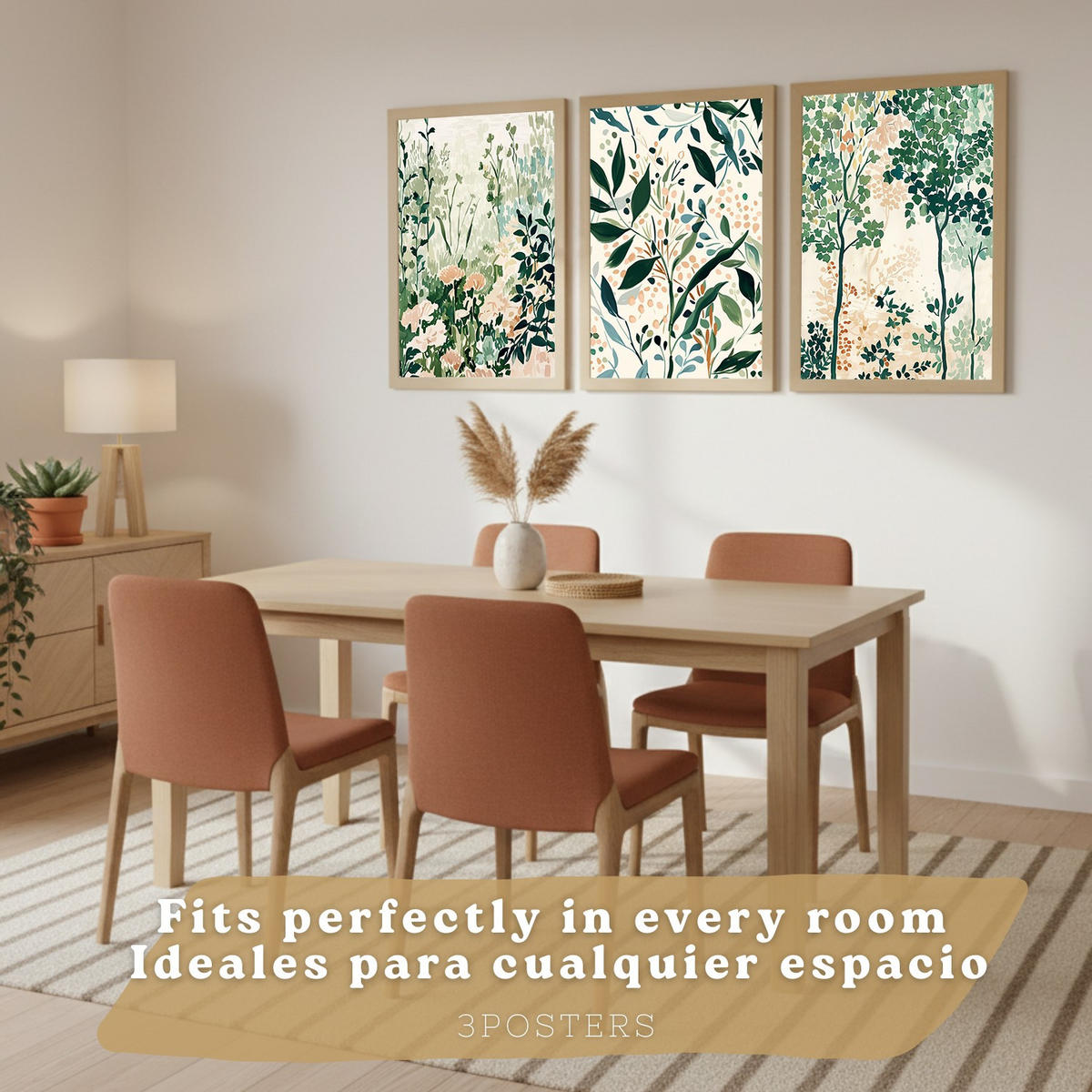 PLAKAT Sada 3 Les A3 bez rámu - čirá, papír (29.7/1/42cm) - Nacnic