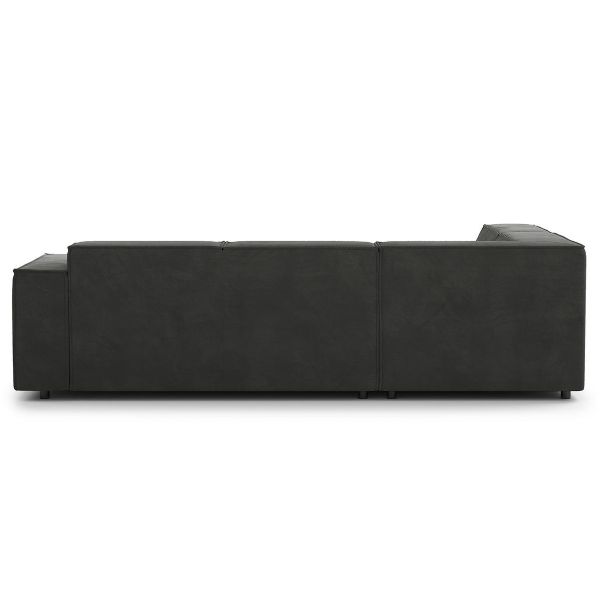 ECKSOFA mit Ottomane - Schwarz/Grau, Kunststoff/Textil (260/234cm) - home24