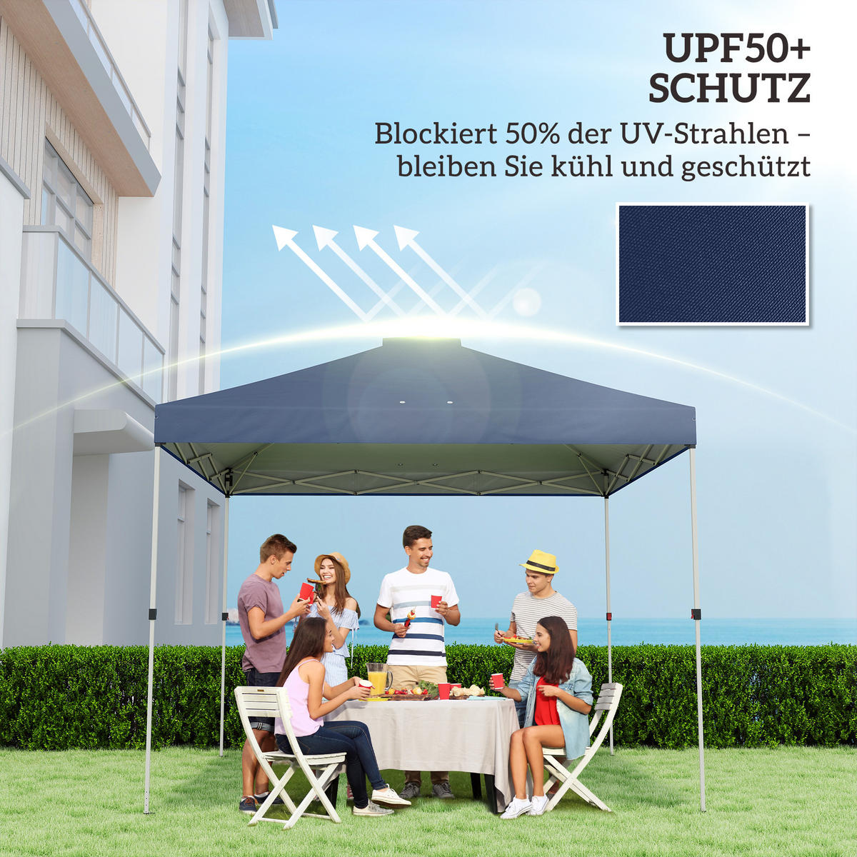 PAVILLON-DACH ERSATZ DE-06005 UV50+ 300/300 cm Blau - Blau, Textil (300/25/300cm) - ComfortXL