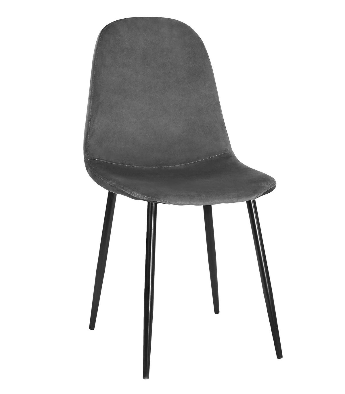 ESSZIMMERSTUHL Caya (4er-Set) - Schwarz/Grau, Textil/Metall (45/88/51cm) - Home Collective