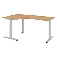SCHREIBTISCH elektrisch XDSM 120/200/72 cm in Wildeiche/Silberfarben - Wildeiche/Silberfarben, Holzwerkstoff (120/200/72cm) - bümö
