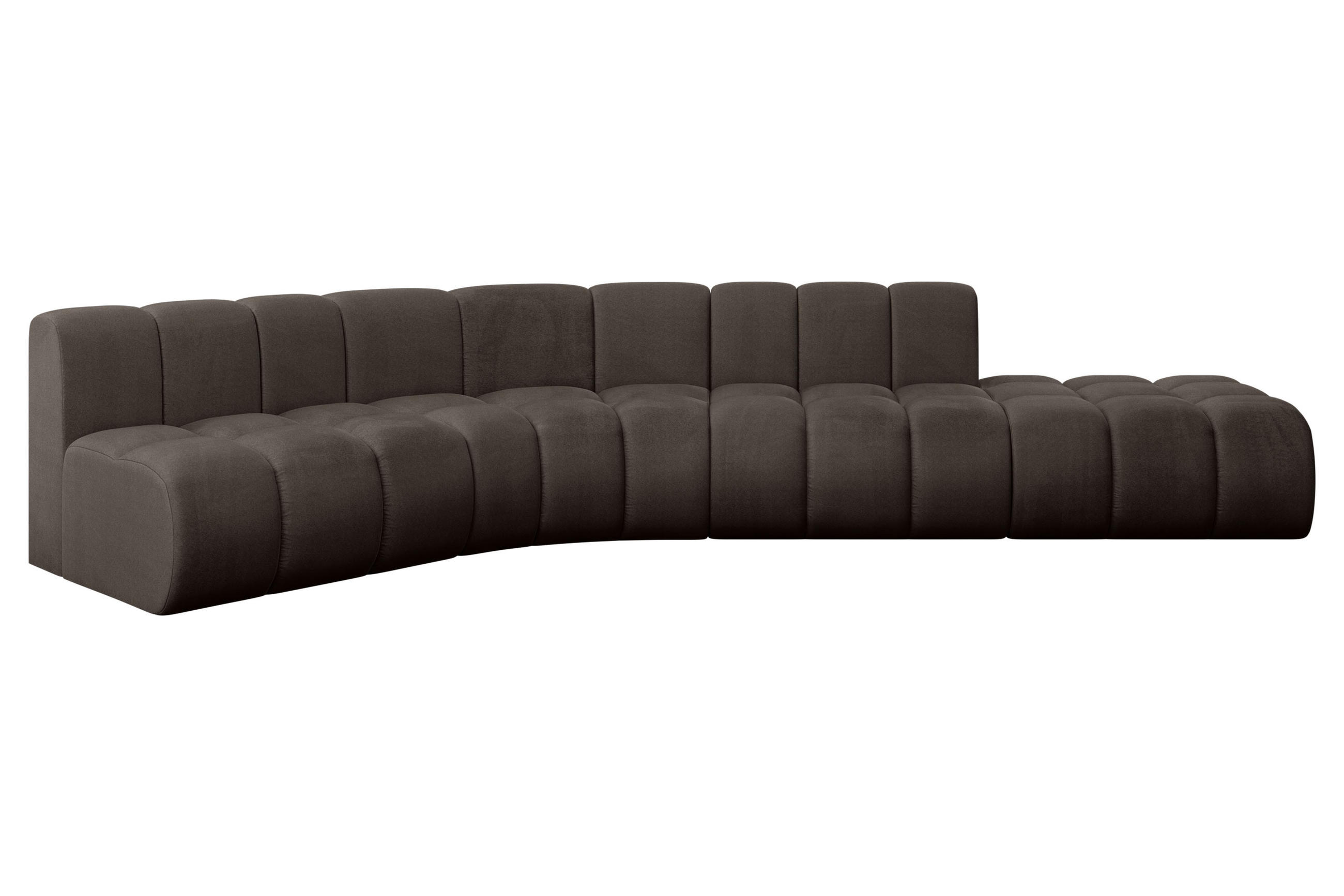 ECKSOFA modulares Sofa Brilo-L1 - 380x174x70 cm Braun - Braun, Holzwerkstoff/Textil (380/174cm) - ALTDECOR