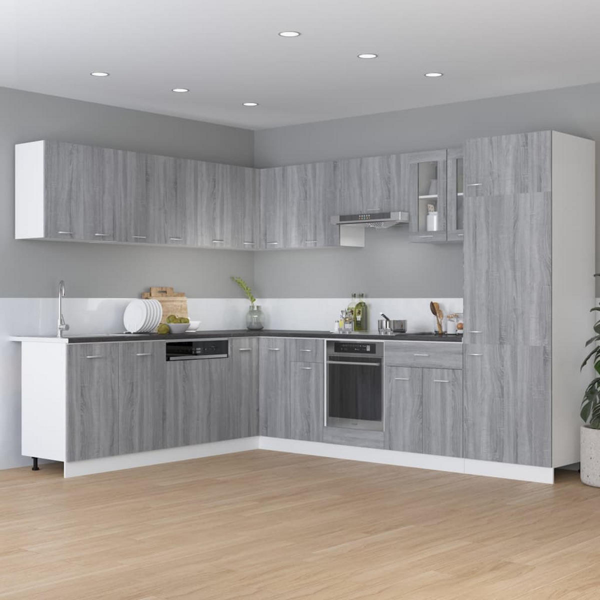 UNTERSCHRANK Mit Schublade Lyon Grau Sonoma 60/46/81,5 Cm - Grau, Holzwerkstoff (46/81.5/60cm) - vidaXL