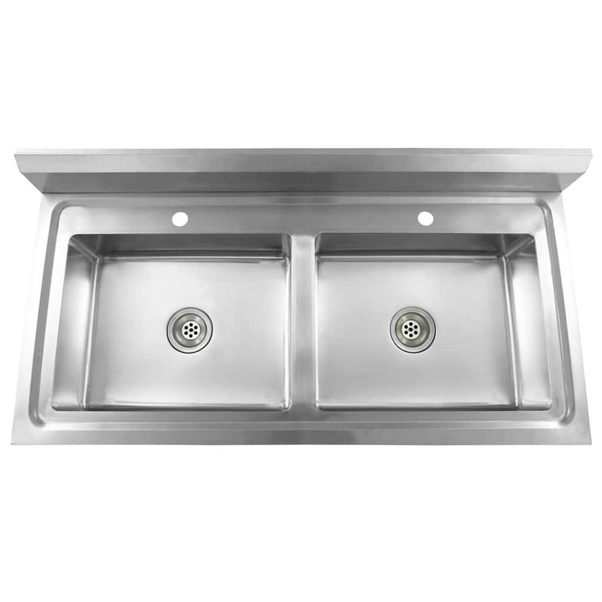 KÜCHENSPÜLE Doppelbecken Edelstahl - Silberfarben, Metall (60/85/120cm) - vidaXL