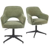 BÜROSTUHL Mika-Bryn - Schwarz/Grün, Textil/Metall (60/84/65cm) - DUBI Möbel