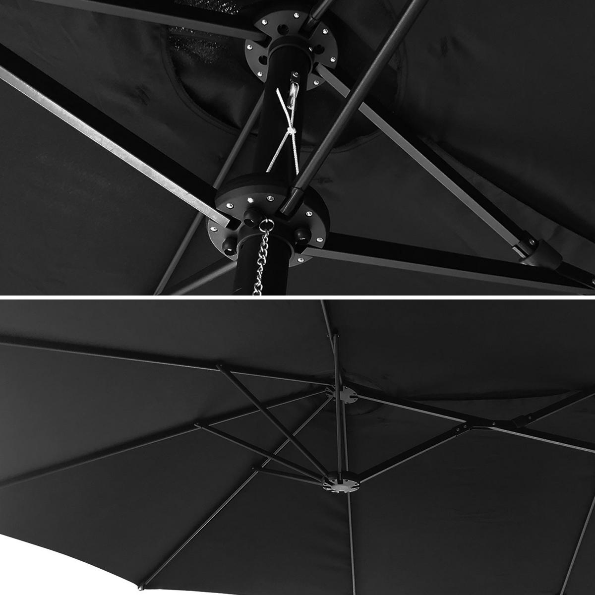 SONNENSCHIRM Linai Schwarz 270/460 cm - Schwarz, Textil (264/452cm) - Happy Garden