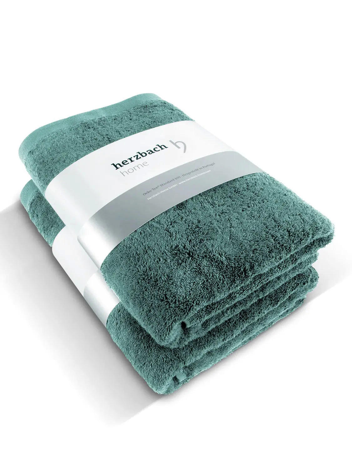 DUSCHTUCH 2er Set Pura Ozeangrün - Dunkelgrün, Textil (70/140cm) - Herzbach Home