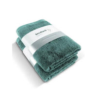 DUSCHTUCH 2er Set Pura Ozeangrün - Dunkelgrün, Textil (70/140cm) - Herzbach Home