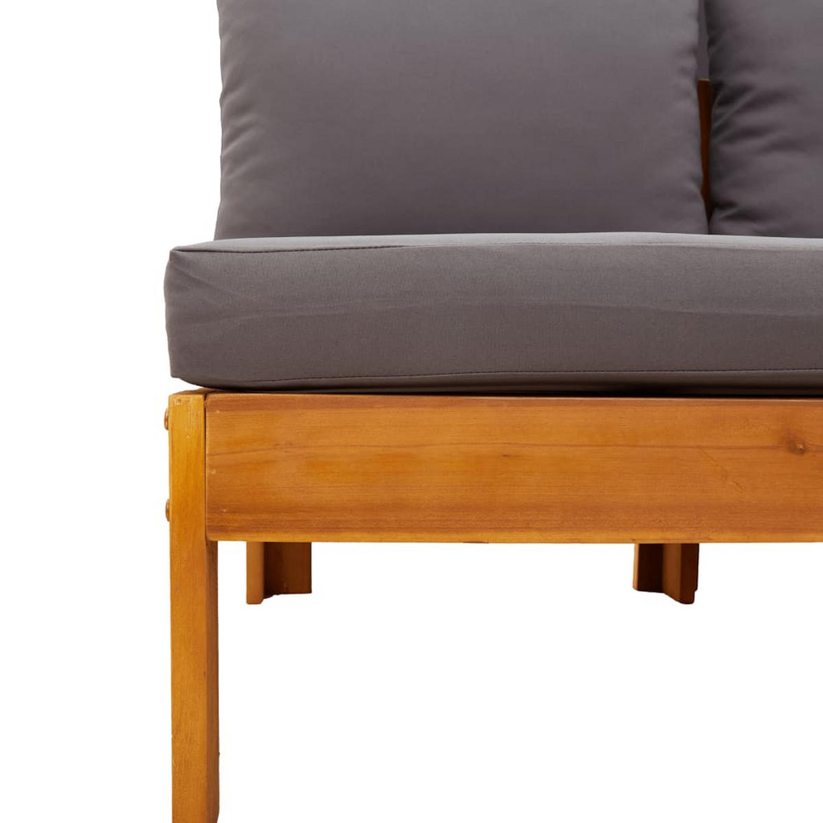 GARTEN-SOFAGARNITUR 5-teilig Mit Kissen Massivholz Akazie - Grau, Holz - vidaXL