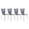 BESUCHERSTUHL 4er Set Holz grau - Grau, Holz/Metall (43/84/50cm) - CLP