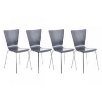 BESUCHERSTUHL 4er Set Holz grau - Grau, Holz/Metall (43/84/50cm) - CLP