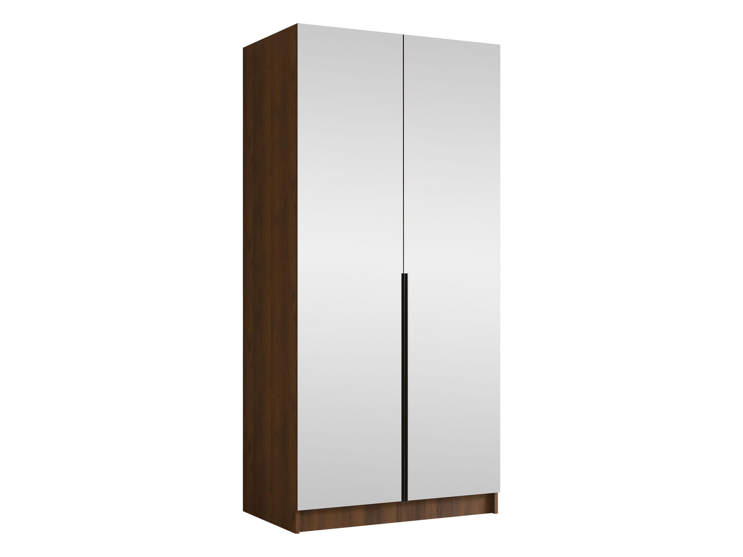 KLEIDERSCHRANK Bono III - Nussbaumfarben/Schwarz, Holzwerkstoff/Metall (100/215/58cm) - MIRJAN24