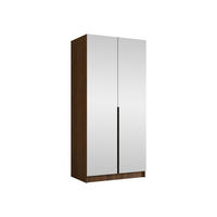 KLEIDERSCHRANK Bono III - Nussbaumfarben/Schwarz, Holzwerkstoff/Metall (100/215/58cm) - MIRJAN24