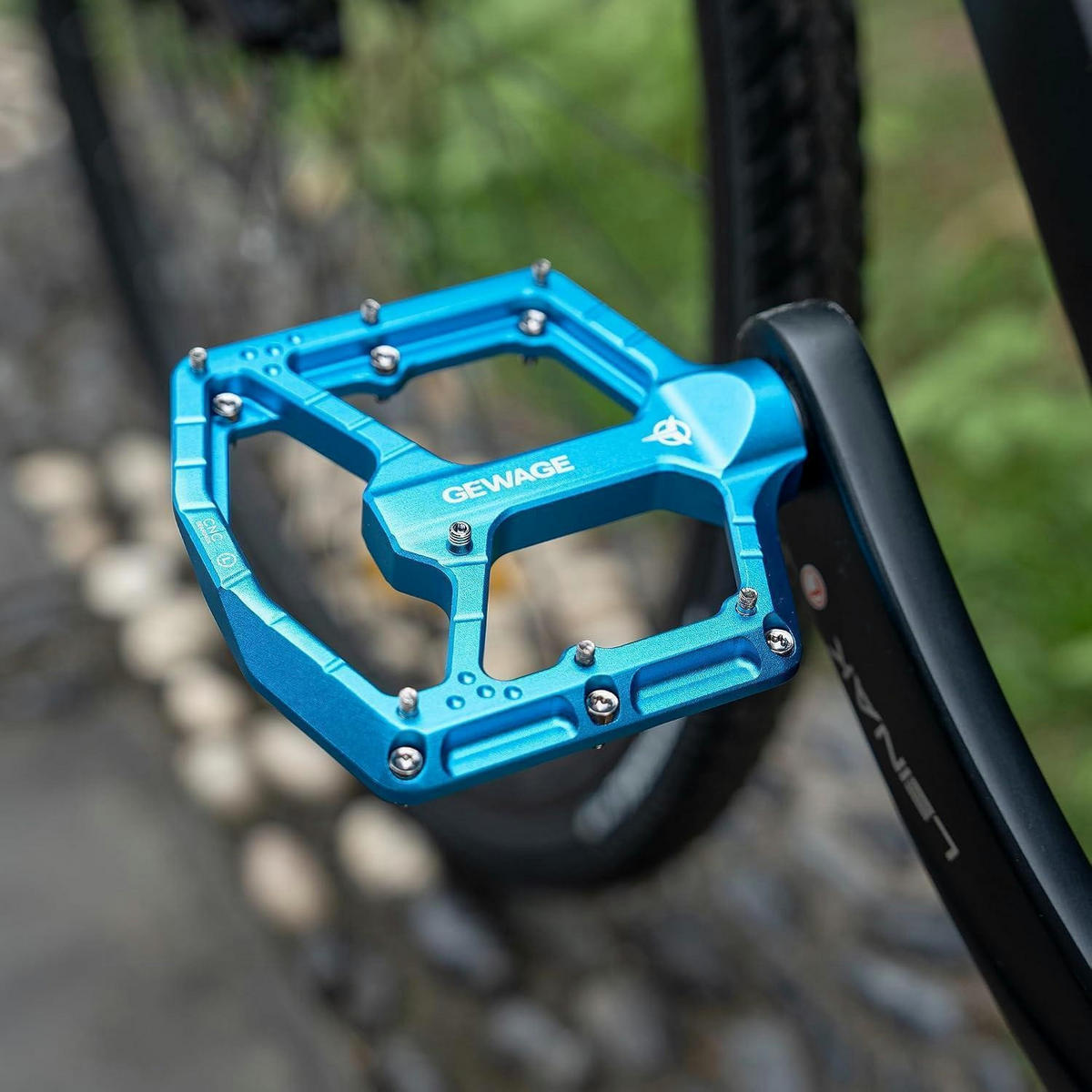 FAHRRADPEDALE CNC Aluminium 3-Fach-Lagersystem Blue Sky - Blau, Metall (10.4/1.5/11cm)