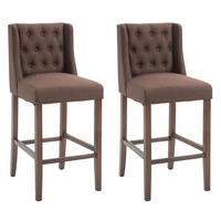 BARHOCKER 2er Set Stoff braun - Braun, Holz/Textil (56/111/51cm) - CLP