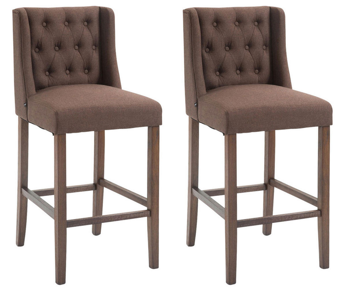 BARHOCKER 2er Set Stoff braun - Braun, Holz/Textil (56/111/51cm) - CLP