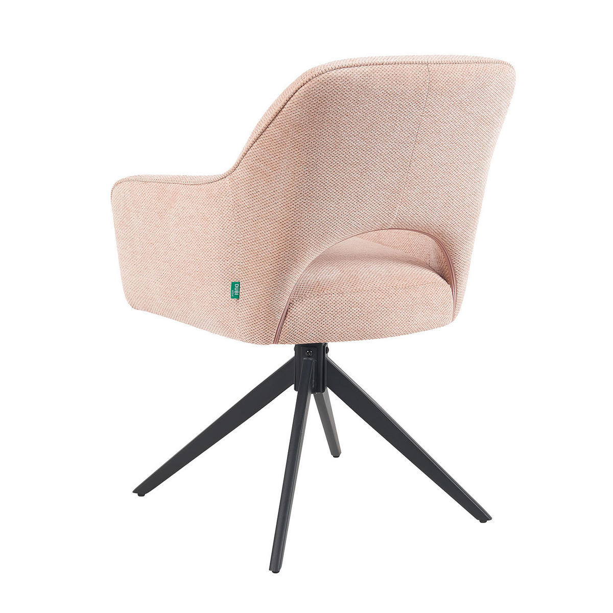 DREHSTUHL Mika-Nils - Schwarz/Rosa, Textil/Metall (60/87/65cm) - DUBI Möbel