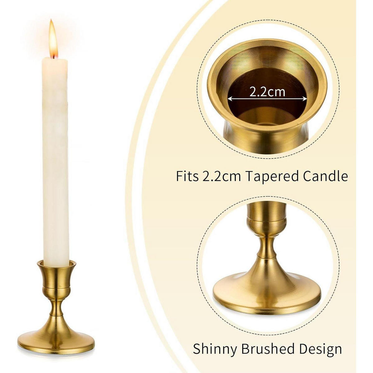 KERZENSTÄNDER 12er Set Metall Gold - Goldfarben, Metall (10/10/15cm)